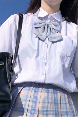 Plus Size JK Plaid Skirt, Women's High-Waisted A-Line, College Style Pleated Uniform Skirt, Summer Fashion for Plus-Size Girls