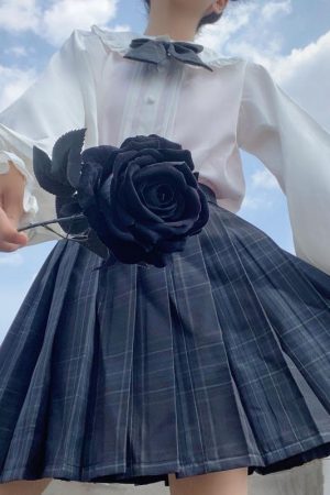 Plus Size JK Plaid Skirt, Women's High-Waisted A-Line, College Style Pleated Uniform Skirt, Summer Fashion for Plus-Size Girls