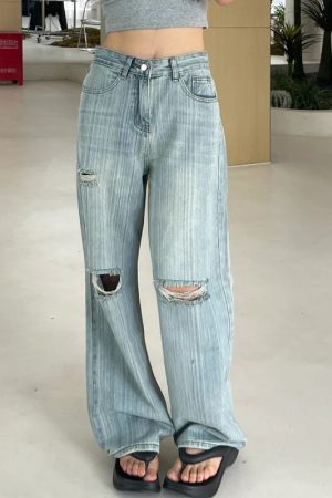 Plus-Size Light Denim Wide-Leg Pants for Women - Summer Straight-Leg BF Style, Loose Fit, Trendy and Comfortable