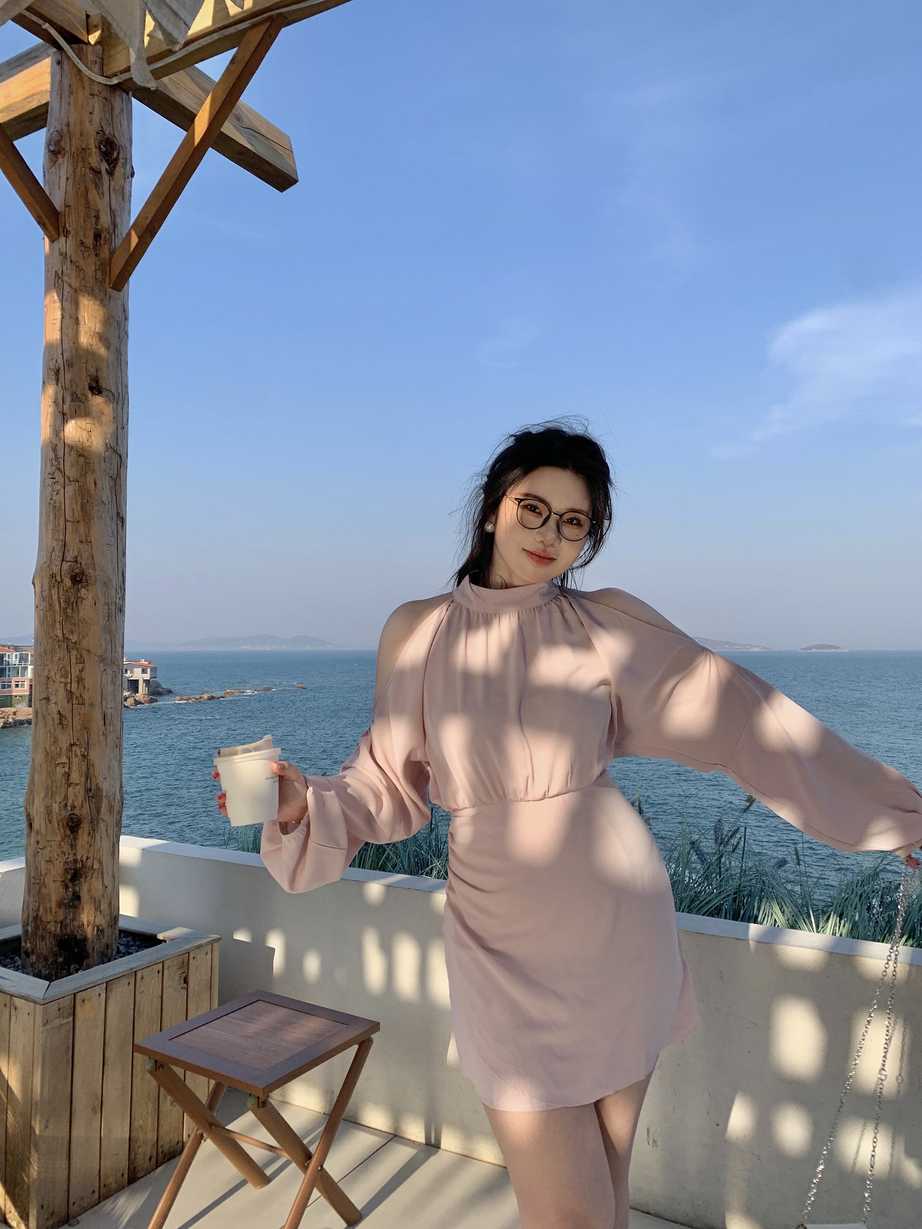 Plus Size Off-Shoulder Halter Long Sleeve Shirt Dress in Pure Desire Style - Trendy Chubby Fit, Fashionable Everyday Wear Plus Size Off-Shoulder Halter Long Sleeve Shirt Dress in Pure Desire Style - Trendy Chubby Fit, Fashionable Everyday Wear