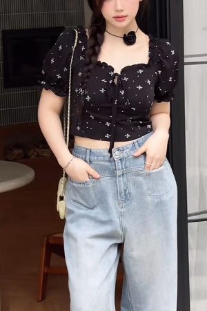 Plus Size Off-Shoulder High-Waisted Top - Flattering Short Shirt for Curvy Figures, Summer Vibe Sweet and Spicy Style