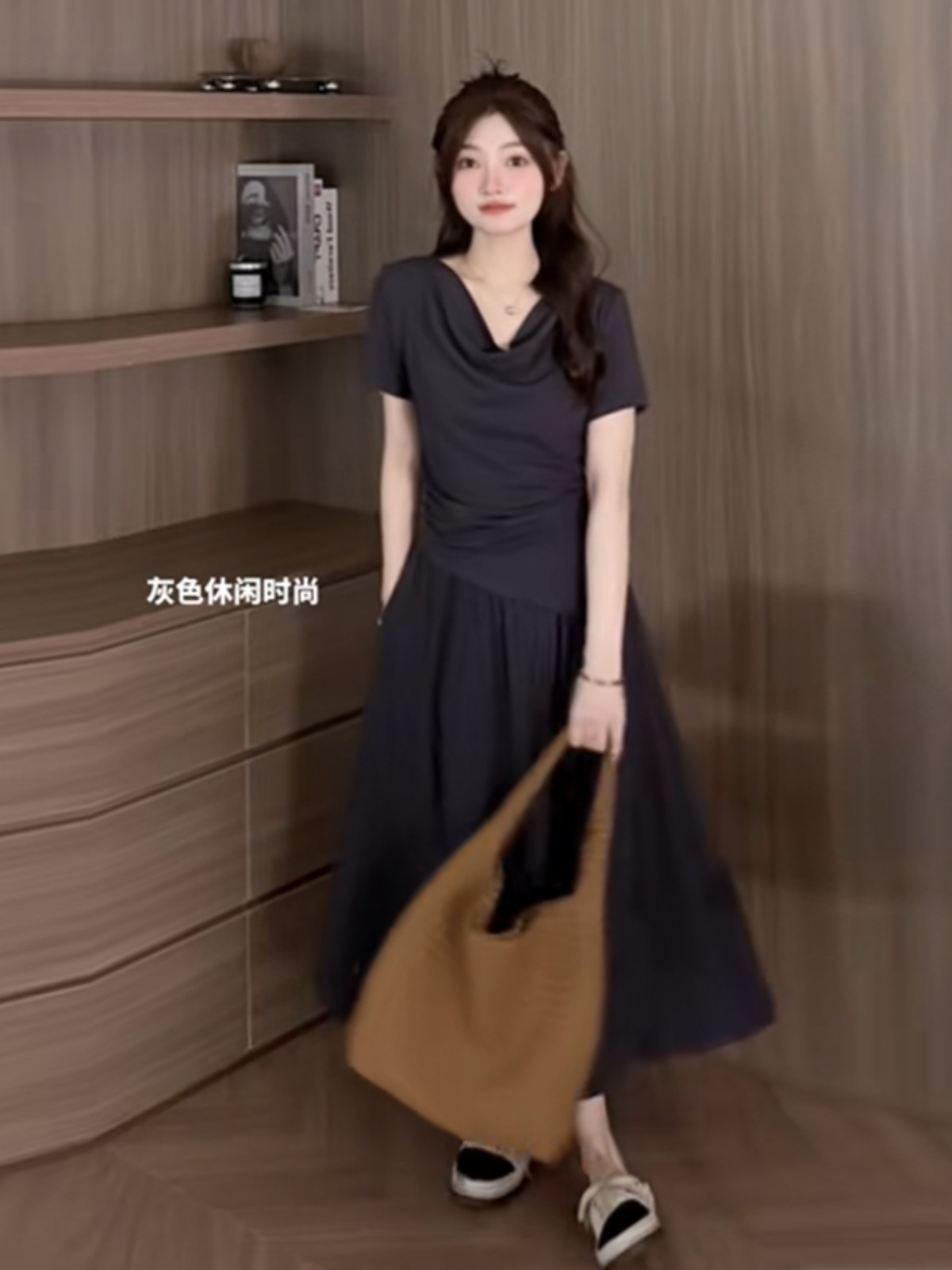 Plus Size Off-Shoulder Short Sleeve T-Shirt and Skirt Two-Piece Set for Women, Casual Summer Outfit, Slimming Fashionable Style Plus Size Off-Shoulder Short Sleeve T-Shirt and Skirt Two-Piece Set for Women, Casual Summer Outfit, Slimming Fashionable Style