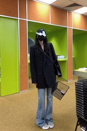 Plus Size Oversized Black Suit Jacket for Women, Casual Loose Blazer, High-End Feel, Spring Autumn 2025 Fashion