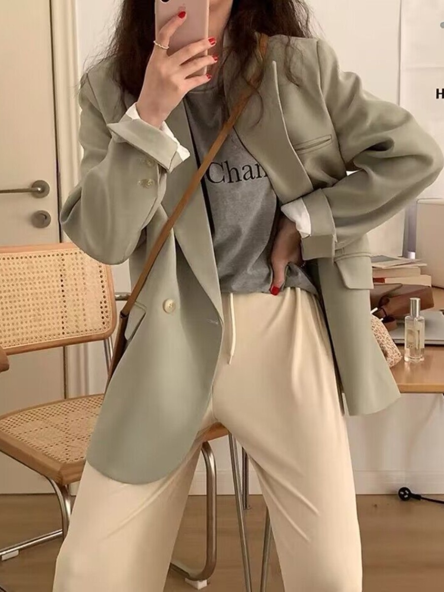 Plus Size Oversized Black Suit Jacket for Women, Casual Loose Blazer, High-End Spring Autumn 2025 Fashion Plus Size Oversized Black Suit Jacket for Women, Casual Loose Blazer, High-End Spring Autumn 2025 Fashion
