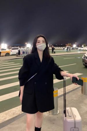 Plus Size Oversized Black Suit Jacket for Women, Casual Loose Blazer, High-End Spring Autumn 2025 Fashion