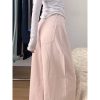 Plus Size Pink Curved Blade Wide Leg Jeans - 2025 New Style Relaxed Fit Flattering Pants for Women