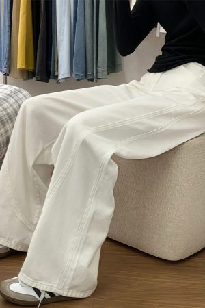 Plus Size Pink Curved Blade Wide Leg Jeans - 2025 New Style Relaxed Fit Flattering Pants for Women