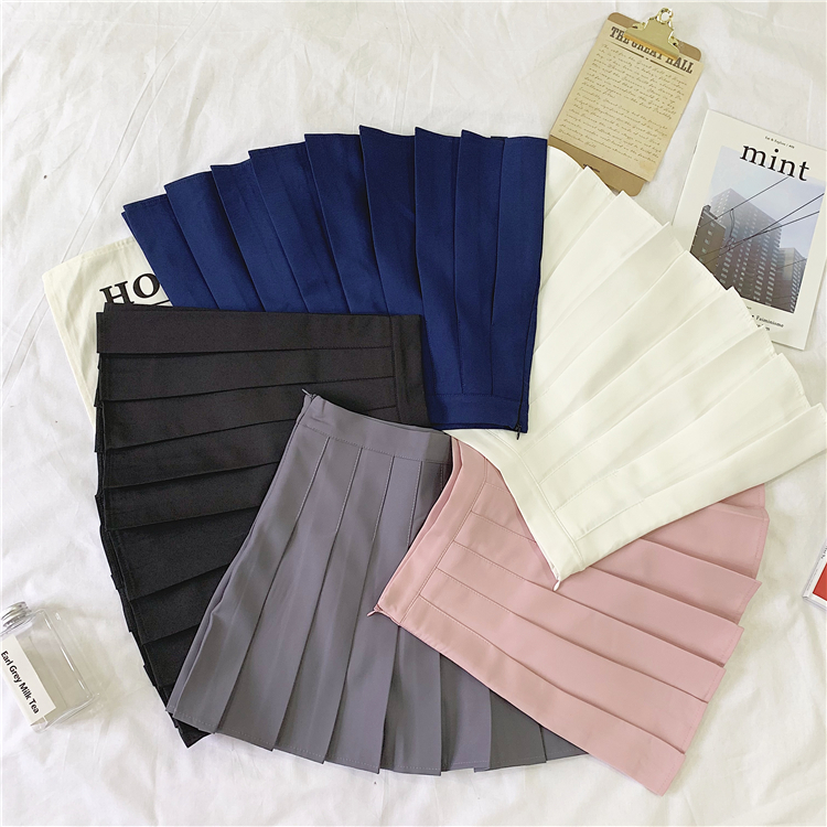 Plus Size Pleated High-Waisted A-Line Midi Skirt for Women, Korean Style Versatile Academy Look, Wrinkled Suit Design Plus Size Pleated High-Waisted A-Line Midi Skirt for Women, Korean Style Versatile Academy Look, Wrinkled Suit Design