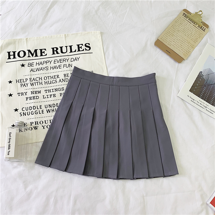 Plus Size Pleated High-Waisted A-Line Midi Skirt for Women, Korean Style Versatile Academy Look, Wrinkled Suit Design Plus Size Pleated High-Waisted A-Line Midi Skirt for Women, Korean Style Versatile Academy Look, Wrinkled Suit Design
