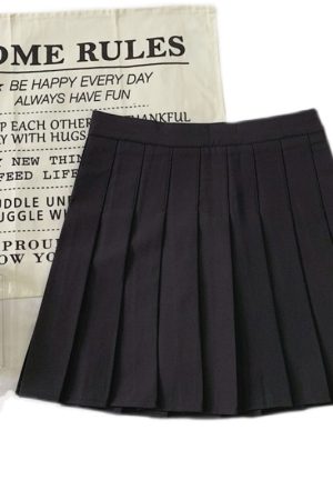 Plus Size Pleated High-Waisted A-Line Midi Skirt for Women, Korean Style Versatile Academy Look, Wrinkled Suit Design