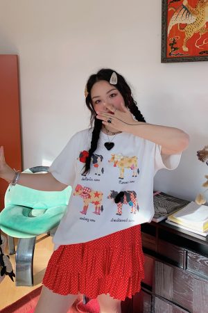 Plus Size Printed Short Sleeve T-Shirt for Women - Loose Round Neck Summer Top, Trendy Gold Design, 2025 Fashion Essential