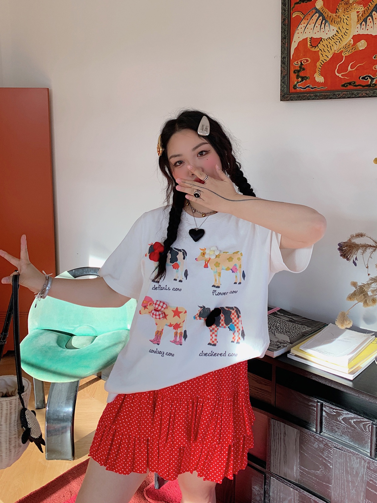 Plus Size Printed Short Sleeve T-Shirt for Women - Loose Round Neck Summer Top, Trendy Gold Design, 2025 Fashion Essential Plus Size Printed Short Sleeve T-Shirt for Women - Loose Round Neck Summer Top, Trendy Gold Design, 2025 Fashion Essential