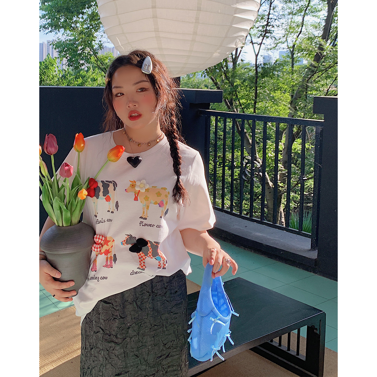 Plus Size Printed Short Sleeve T-Shirt for Women - Loose Round Neck Summer Top, Trendy Gold Design, 2025 Fashion Essential Plus Size Printed Short Sleeve T-Shirt for Women - Loose Round Neck Summer Top, Trendy Gold Design, 2025 Fashion Essential