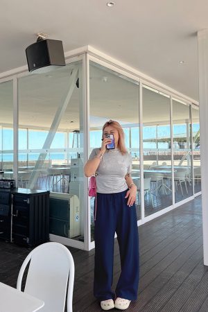 Plus Size Retro Barbie Pink Sweatpants for Women - Loose Fit Casual Street Style Long Pants