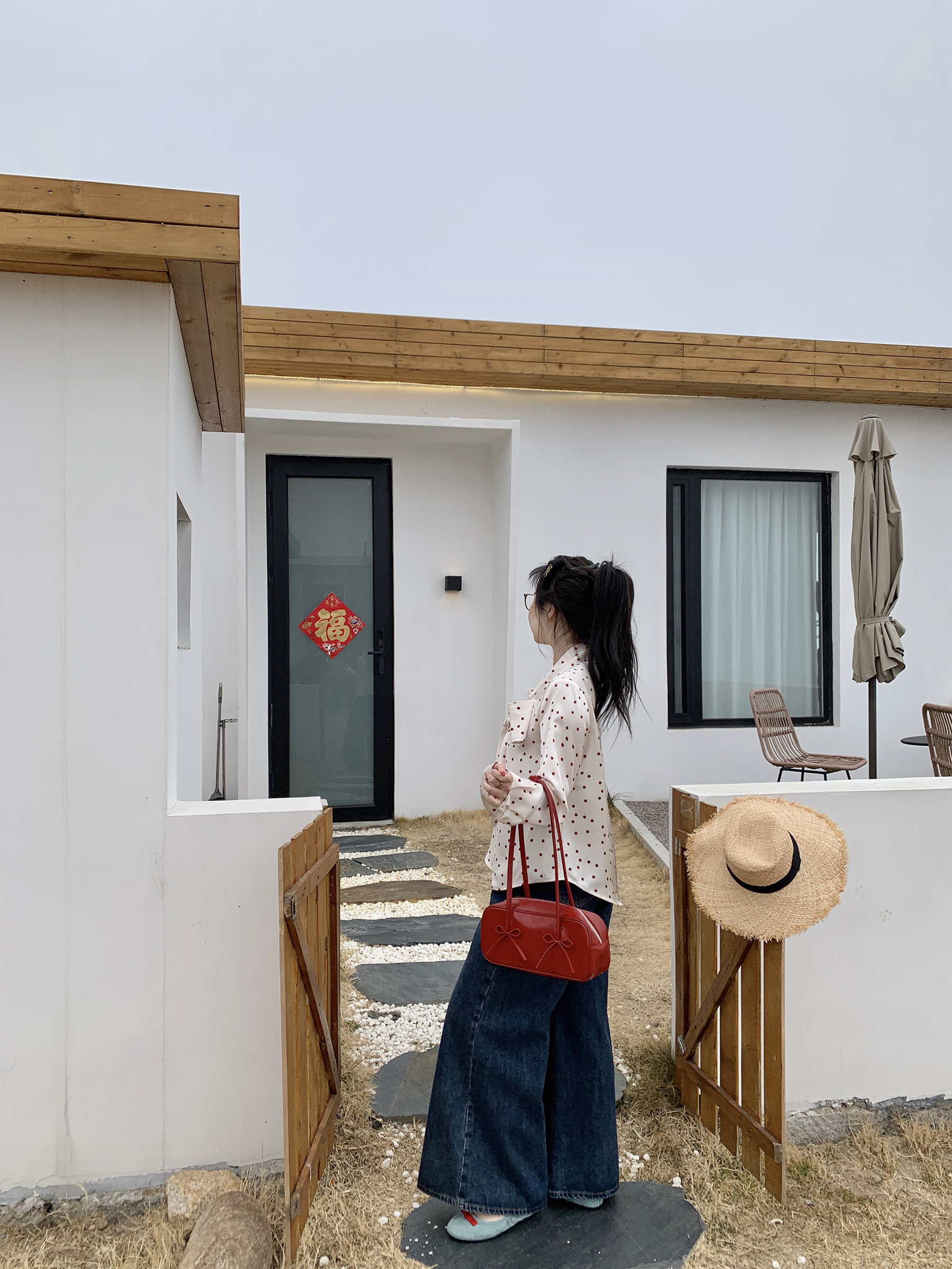 Plus Size Retro Red Polka Dot Shirt with Bow Tie - Hong Kong Style Holiday Top for Chubby Girls, Vintage 90s Fashion Plus Size Retro Red Polka Dot Shirt with Bow Tie - Hong Kong Style Holiday Top for Chubby Girls, Vintage 90s Fashion