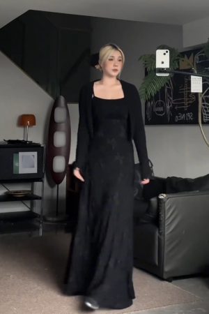 Plus-Size Slimming Two-Piece Set: Women's Summer Cardigan and Sleeveless Camisole Dress, French Sweet & Spicy Style