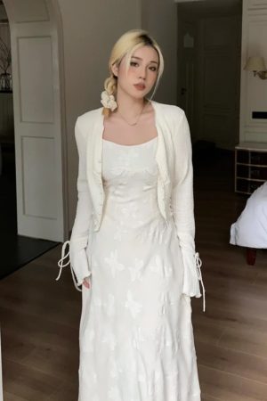 Plus-Size Slimming Two-Piece Set: Women's Summer Cardigan and Sleeveless Camisole Dress, French Sweet & Spicy Style