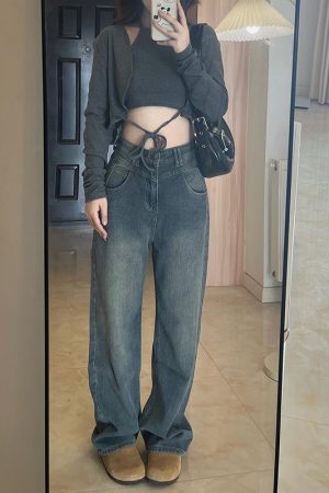 Plus-Size Straight-Leg Jeans for Women, Slim-Fit Loose Wide-Leg Pants, 2025 Fashion Trend, Comfortable Fit for All Body Types