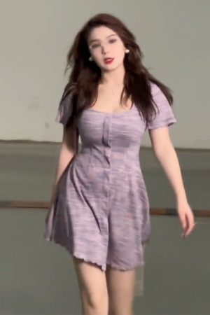 Plus-Size Striped Bodycon Dress for Summer, Square Neck, Flattering Fit, Dopamine Outfit, Perfect for Curvy Figures