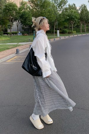 Plus Size Striped Strapless Dress for Curvy Figures - Gentle Temperament Beach Vacation Style, Super Stylish Summer Dress