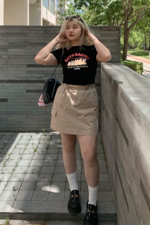 Plus Size Stylish Summer Anti-Exposure Tie-Up Short Skirt - Slimming Versatile Workwear for Effortless Y2K Fashion