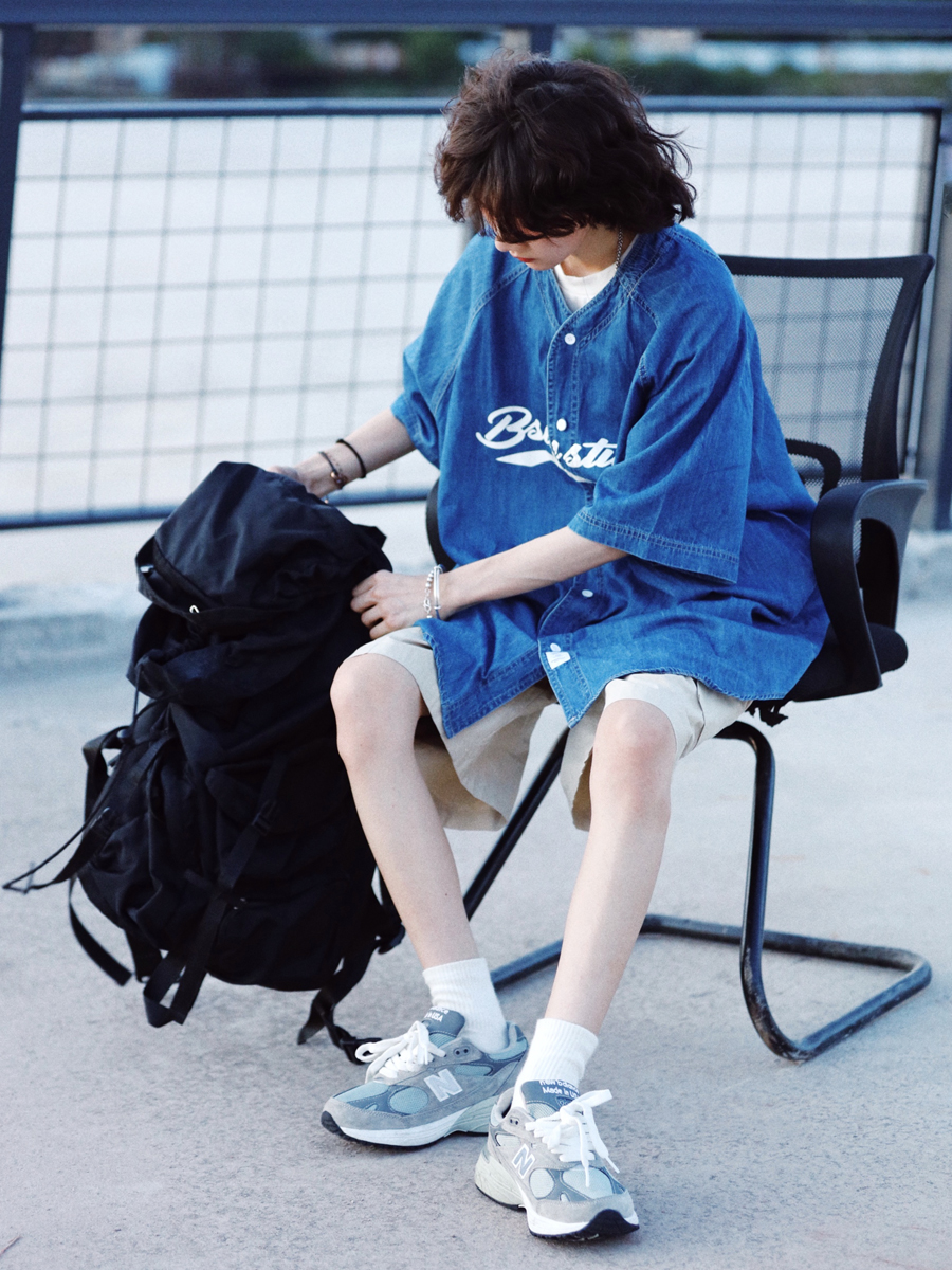 Plus Size Summer Denim Shirt for Women - Loose Fit Short Sleeve Retro Street Style Top Plus Size Summer Denim Shirt for Women - Loose Fit Short Sleeve Retro Street Style Top