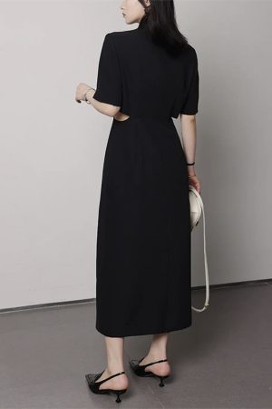 Plus-Size Summer Dress for Curvy Women, Waist-Revealing Design, Chic French Style, Available in Long and Short Lengths