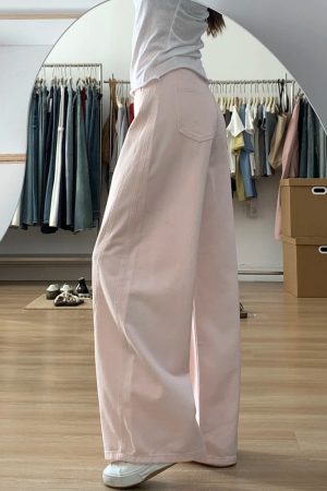 Plus-Size Summer Loose Wide-Leg Scythe Pants, Curved Blade Design, Pink Casual Trousers for a Relaxed Look