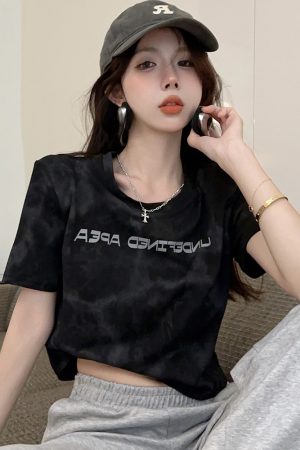 Plus Size Tie-Dye Short Sleeve T-Shirt for Women, Summer Loose Fit, Flattering Top, Sweet & Spicy Style, Casual 90s Vibe