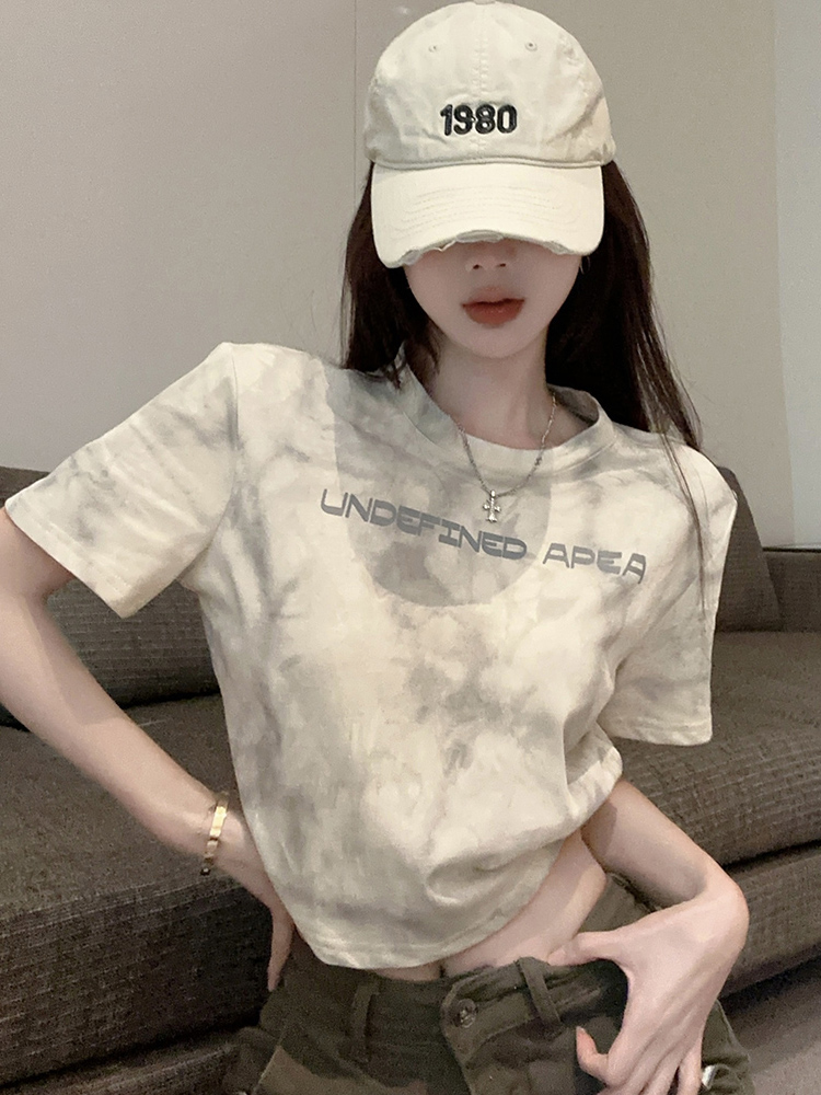 Plus Size Tie-Dye Short Sleeve T-Shirt for Women, Summer Loose Fit, Flattering Top, Sweet & Spicy Style, Casual 90s Vibe Plus Size Tie-Dye Short Sleeve T-Shirt for Women, Summer Loose Fit, Flattering Top, Sweet & Spicy Style, Casual 90s Vibe