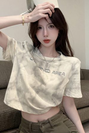 Plus Size Tie-Dye Short Sleeve T-Shirt for Women, Summer Loose Fit, Flattering Top, Sweet & Spicy Style, Casual 90s Vibe