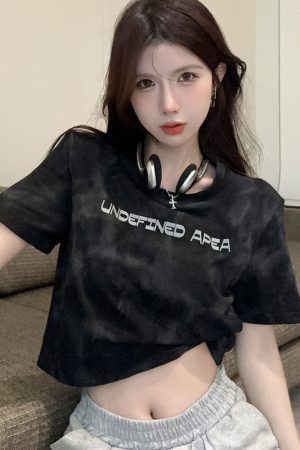 Plus Size Tie-Dye Short Sleeve T-Shirt for Women, Summer Loose Fit, Flattering Top, Sweet & Spicy Style, Casual 90s Vibe