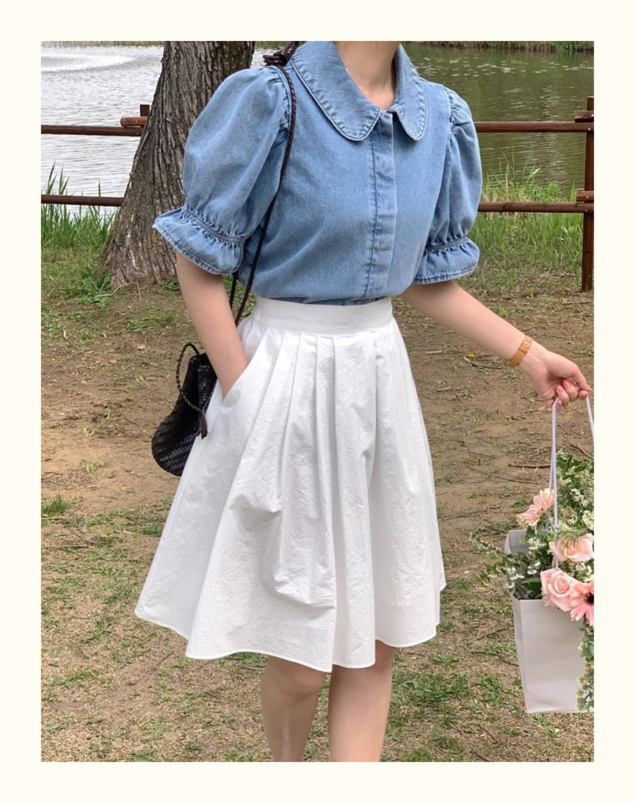 Plus-Size White High-Waisted A-Line Half Skirt for Pear-Shaped Women, Summer Mid-Length Style for Curvy Figures and Thick Thighs Plus-Size White High-Waisted A-Line Half Skirt for Pear-Shaped Women, Summer Mid-Length Style for Curvy Figures and Thick Thighs