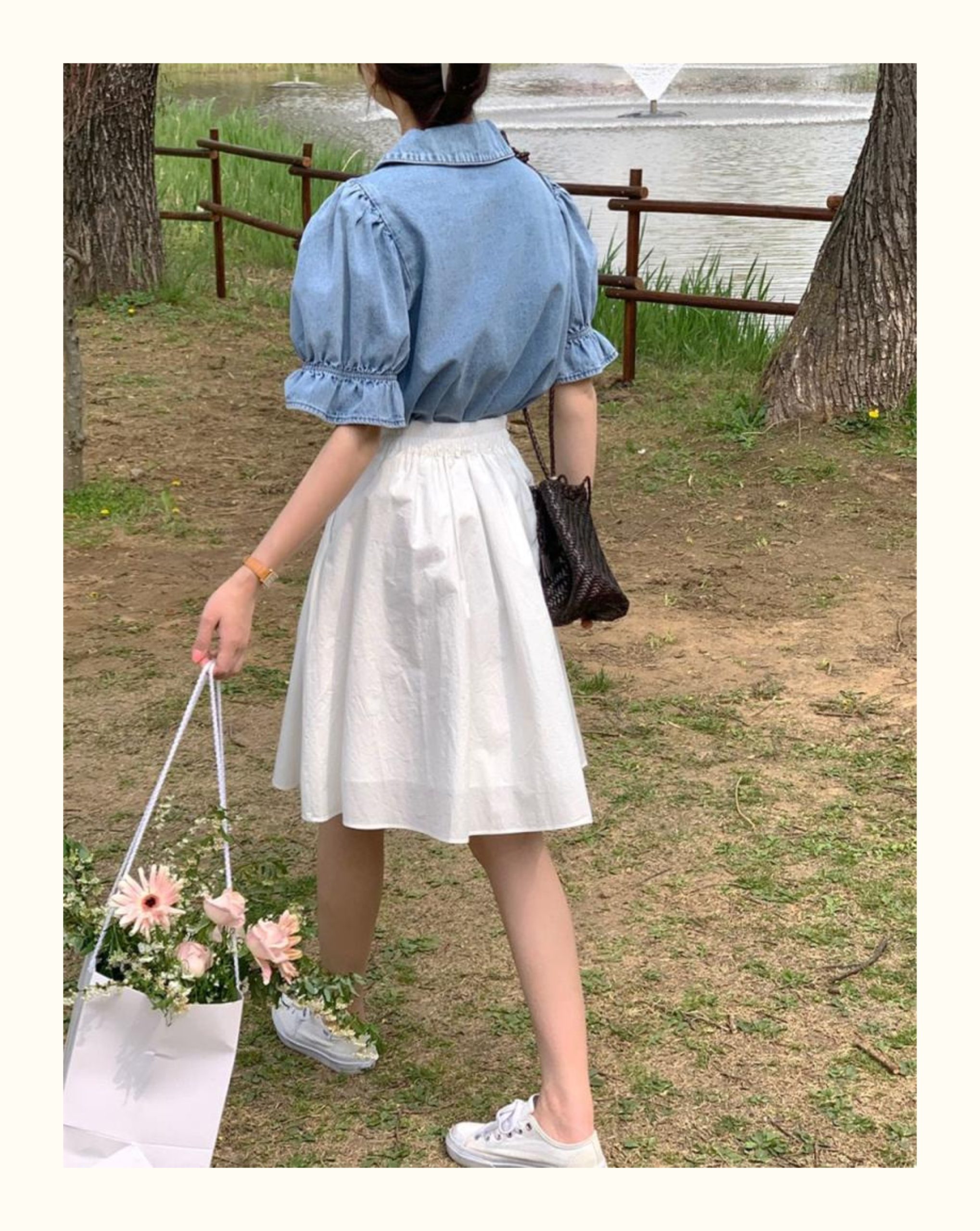 Plus-Size White High-Waisted A-Line Half Skirt for Pear-Shaped Women, Summer Mid-Length Style for Curvy Figures and Thick Thighs Plus-Size White High-Waisted A-Line Half Skirt for Pear-Shaped Women, Summer Mid-Length Style for Curvy Figures and Thick Thighs