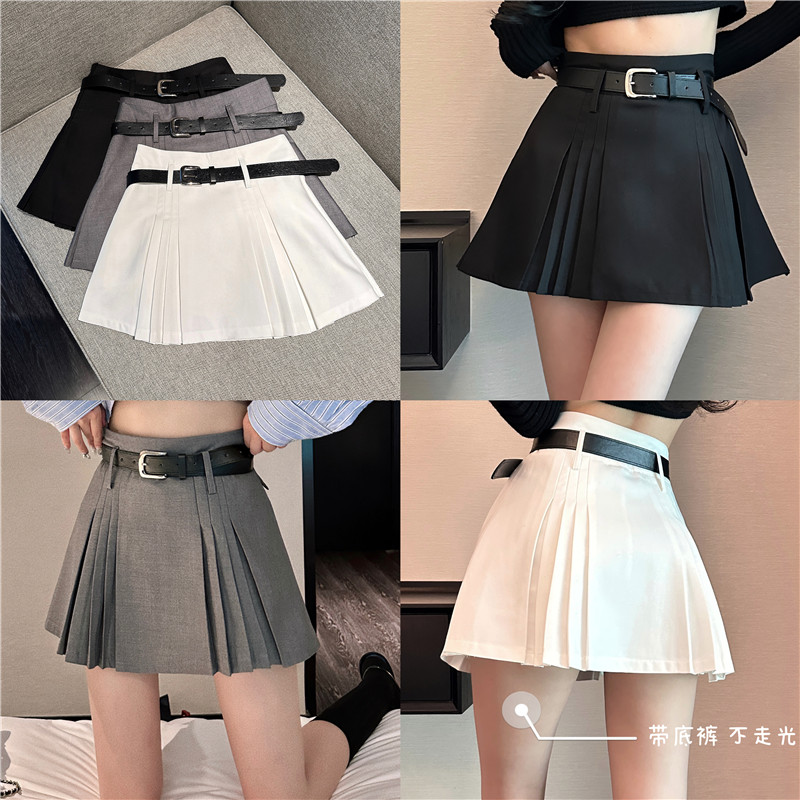 Plus-Size White Pleated A-Line Midi Skirt for Women - 2025 Summer Slimming High-Waisted Short Skirt, Trendy Fashion Essential Plus-Size White Pleated A-Line Midi Skirt for Women - 2025 Summer Slimming High-Waisted Short Skirt, Trendy Fashion Essential