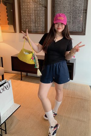 Plus Size Women's A-Line Sports Shorts for Summer 2025 - Slimming Leisurewear, Casual Fit, Trendy Summer Style