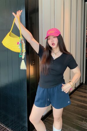 Plus Size Women's A-Line Sports Shorts for Summer 2025 - Slimming Leisurewear, Casual Fit, Trendy Summer Style