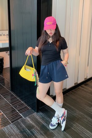 Plus Size Women's A-Line Sports Shorts for Summer 2025 - Slimming Leisurewear, Casual Fit, Trendy Summer Style