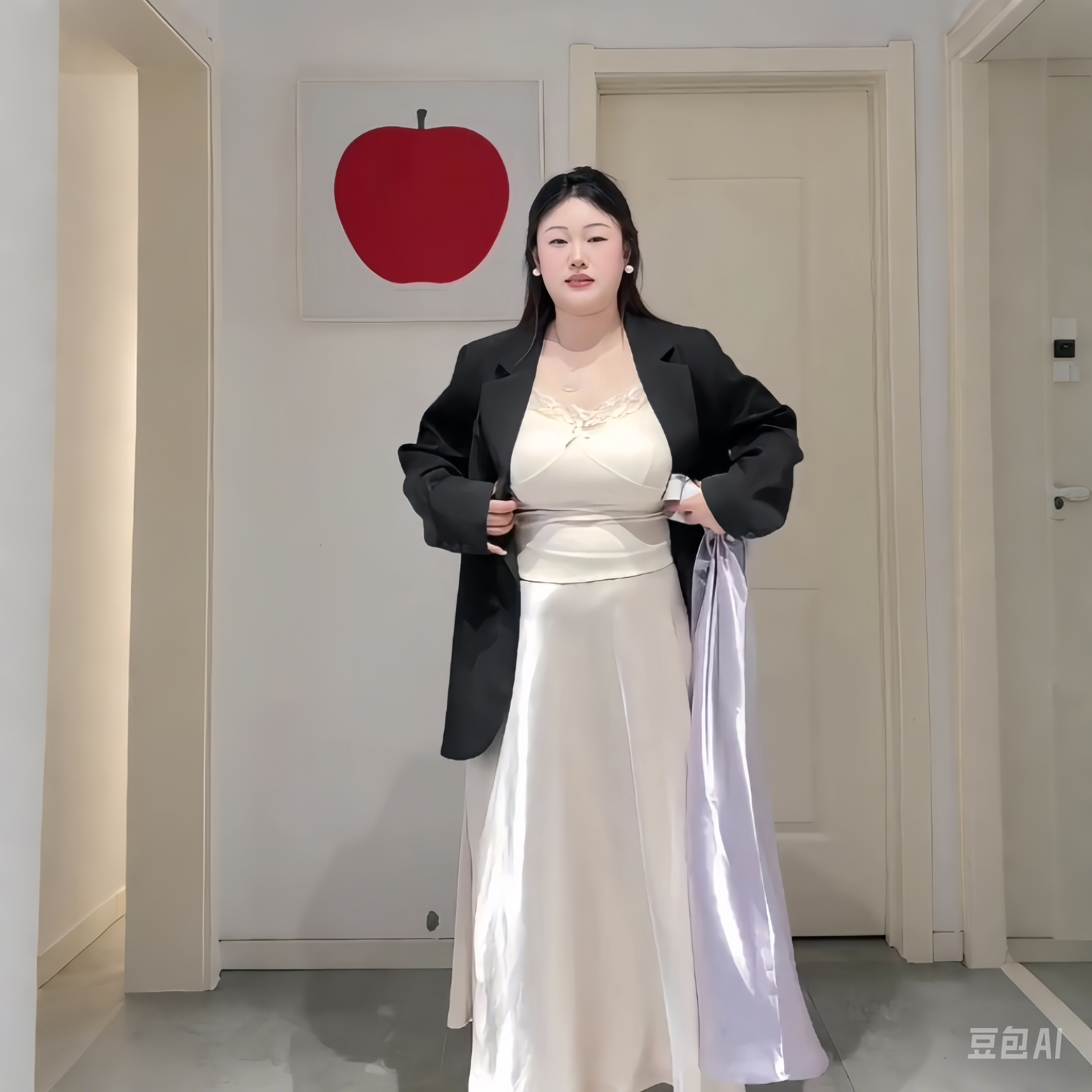 Plus-Size Women's Acetate Satin High-Waisted Midi Skirt - Versatile Solid Color for Spring 2025, Perfect for Curvy Styles Plus-Size Women's Acetate Satin High-Waisted Midi Skirt - Versatile Solid Color for Spring 2025, Perfect for Curvy Styles