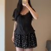 Plus-Size Women's French Lace V-Neck Short Sleeve T-Shirt - Summer Slim-Fit Top for Curvy Fashion, Casual Chic Style