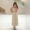 Plus-Size Women's French-Style Pleated Waist Camisole Dress & Cover-Up Set - Slimming Summer Fashionable Two-Piece for Curvy Style