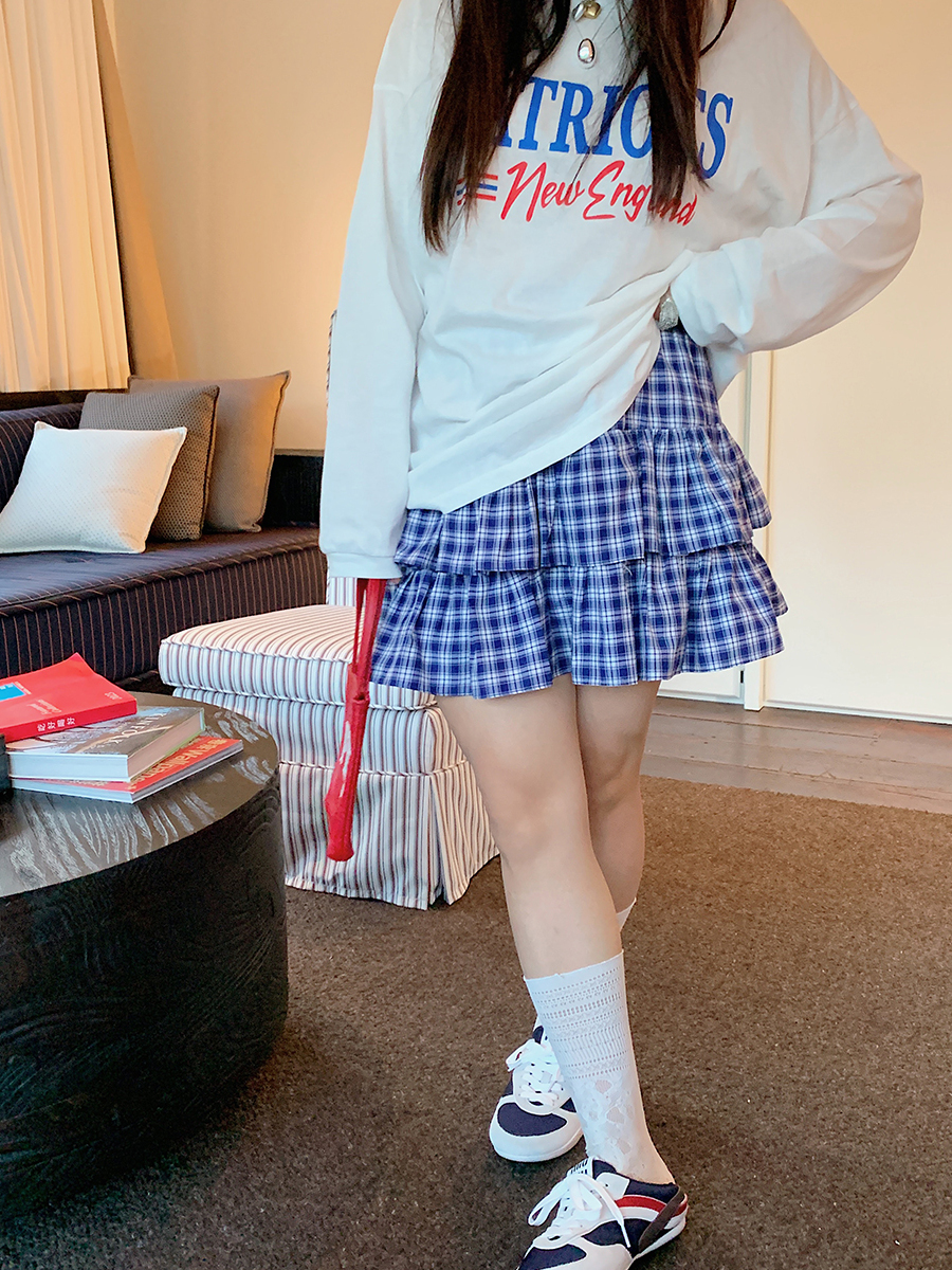 Plus Size Women's High Waist Plaid Cake Skirt - Slimming Summer Short Skirt for Chubby Girls, 2025 Trendy Fashion Plus Size Women's High Waist Plaid Cake Skirt - Slimming Summer Short Skirt for Chubby Girls, 2025 Trendy Fashion