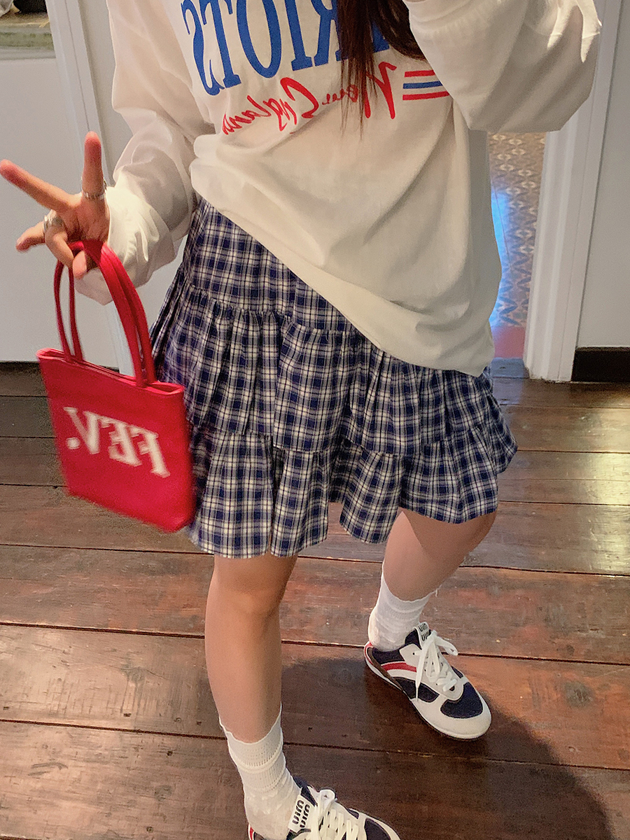 Plus Size Women's High Waist Plaid Cake Skirt - Slimming Summer Short Skirt for Chubby Girls, 2025 Trendy Fashion Plus Size Women's High Waist Plaid Cake Skirt - Slimming Summer Short Skirt for Chubby Girls, 2025 Trendy Fashion