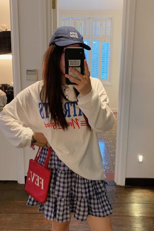 Plus Size Women's High Waist Plaid Cake Skirt - Slimming Summer Short Skirt for Chubby Girls, 2025 Trendy Fashion