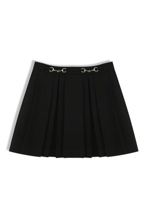 Plus-Size Women's High-Waisted Pleated A-Line Skirt, Flattering Half-Length Design for Spring/Summer 2024, Trendy Plus-Size Fashion