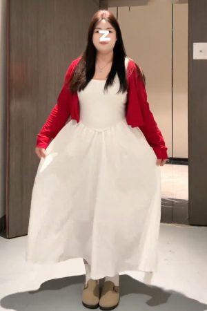 Plus-Size Women's Korean-Style Camisole Dress and Knitted Cardigan Set - 2025 Early Spring Collection