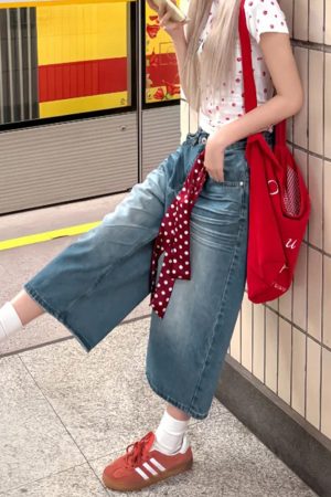 Plus Size Women's Loose Wide-Leg Denim Capri Pants - Summer 2025 American Style Shorts