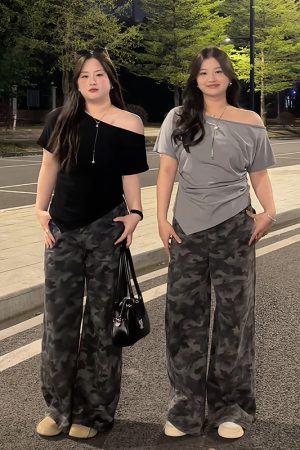 Plus Size Women's Off-Shoulder Short Sleeve T-Shirt - Summer Slimming Irregular Top, Tummy-Covering, Waist-Cinching Style