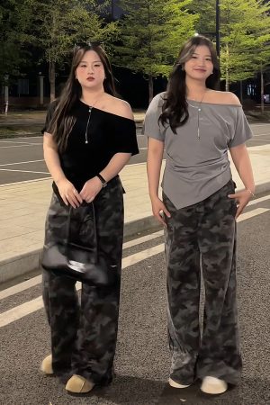 Plus Size Women's Off-Shoulder Short Sleeve T-Shirt - Summer Slimming Irregular Top, Tummy-Covering, Waist-Cinching Style