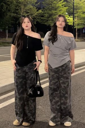 Plus Size Women's Off-Shoulder Short Sleeve T-Shirt - Summer Slimming Irregular Top, Tummy-Covering, Waist-Cinching Style